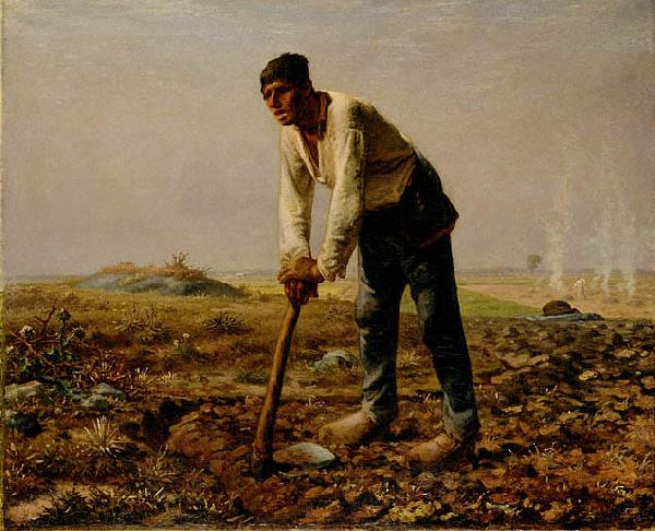 Jean-Franc Millet Man with a hoe